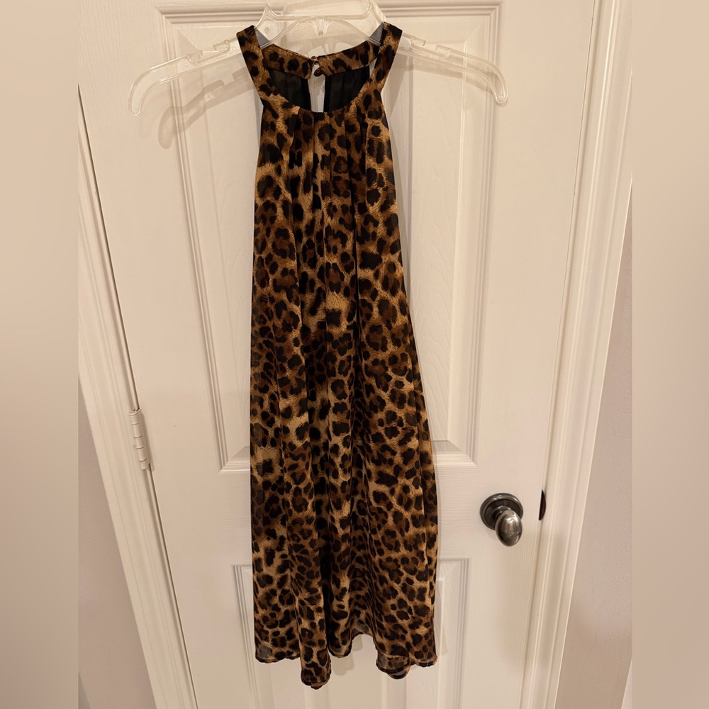 Leopard Print Halter Dress
